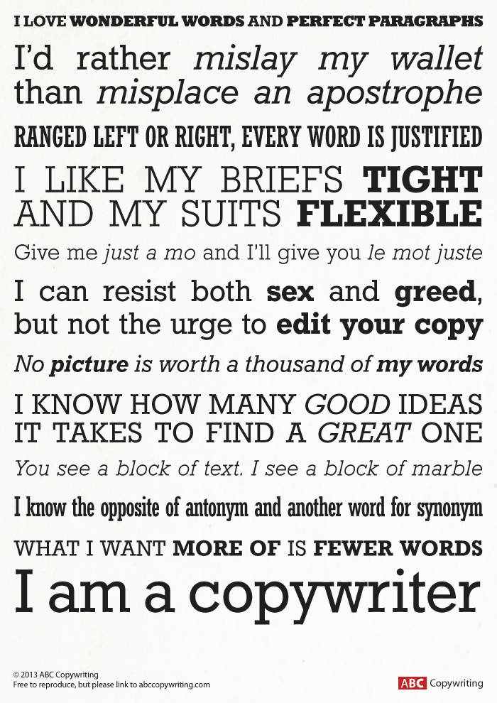 I am a copywriter