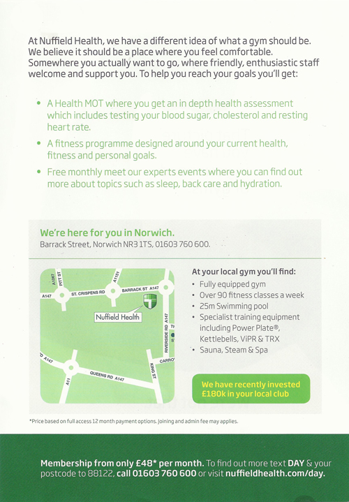 nuffield health flyer back