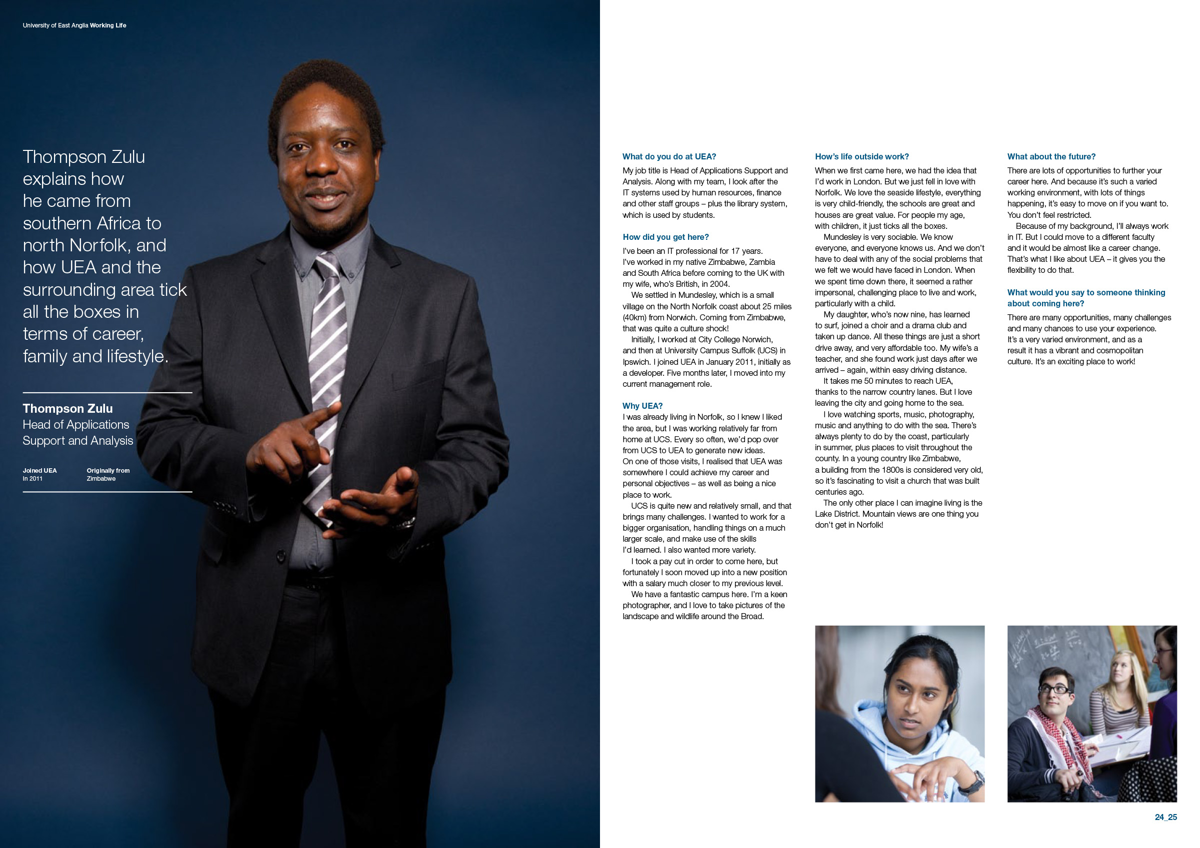 UEA 'Working Life' pages